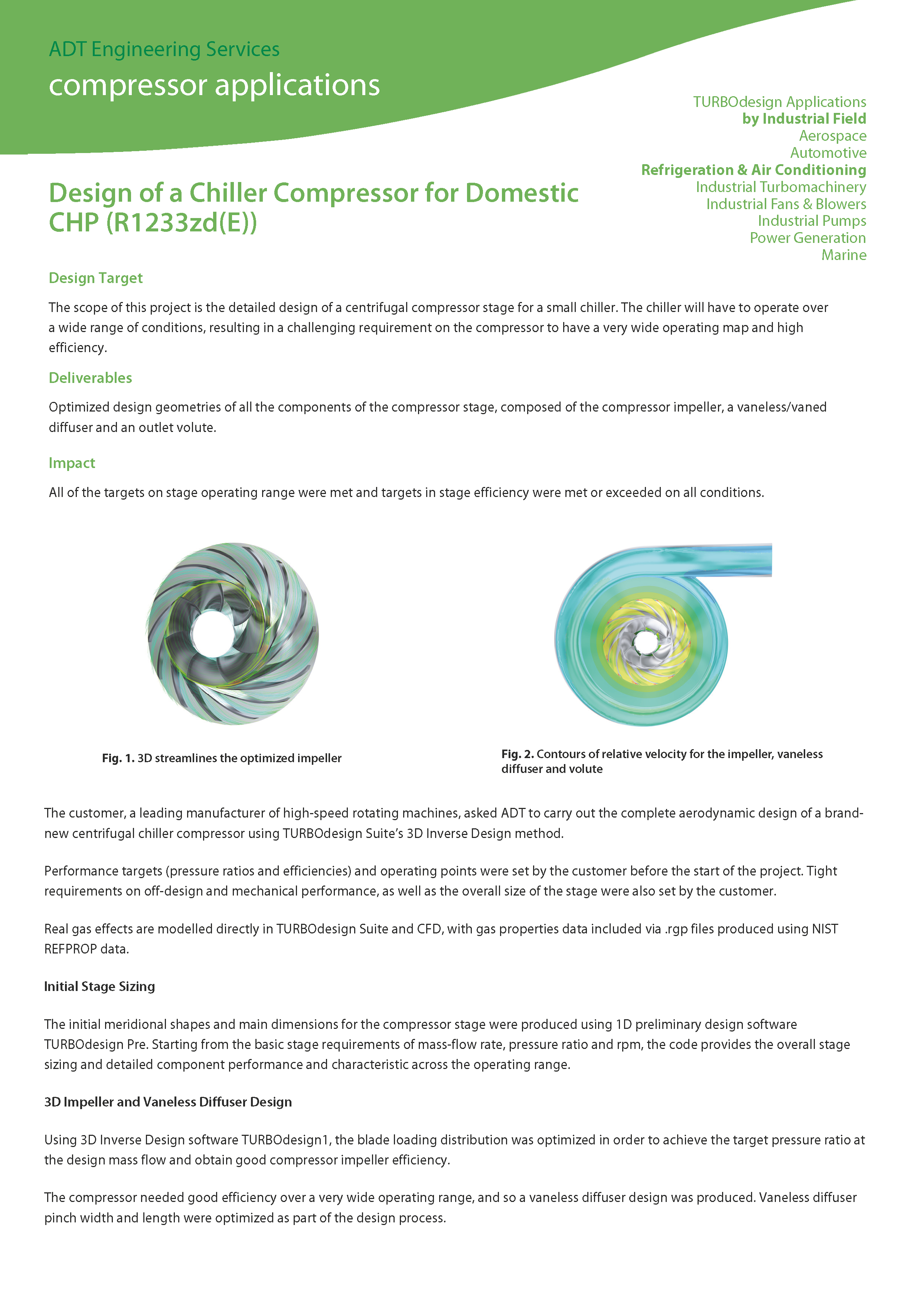 Chiller Compressor for Domestic CHP (R1233zd(E))